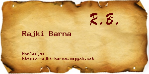 Rajki Barna névjegykártya